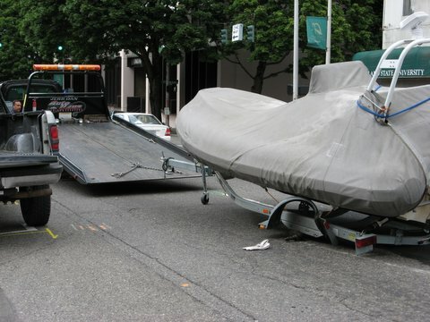 boat in the road